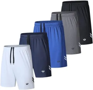 3/5 Pack Athletic Gym Mens Shorts Quick Dry Basketball Shorts with Pockets for Workout Running Casual Activewear