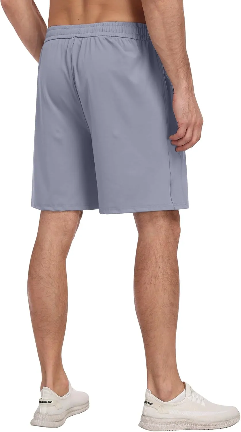 4 Pack Men's Athletic Gym Shorts with Pockets,Running Workout Basketball Hiking Shorts for Men