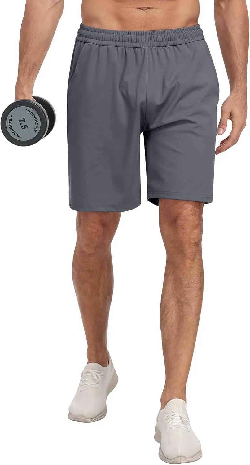 4 Pack Men's Athletic Gym Shorts with Pockets,Running Workout Basketball Hiking Shorts for Men