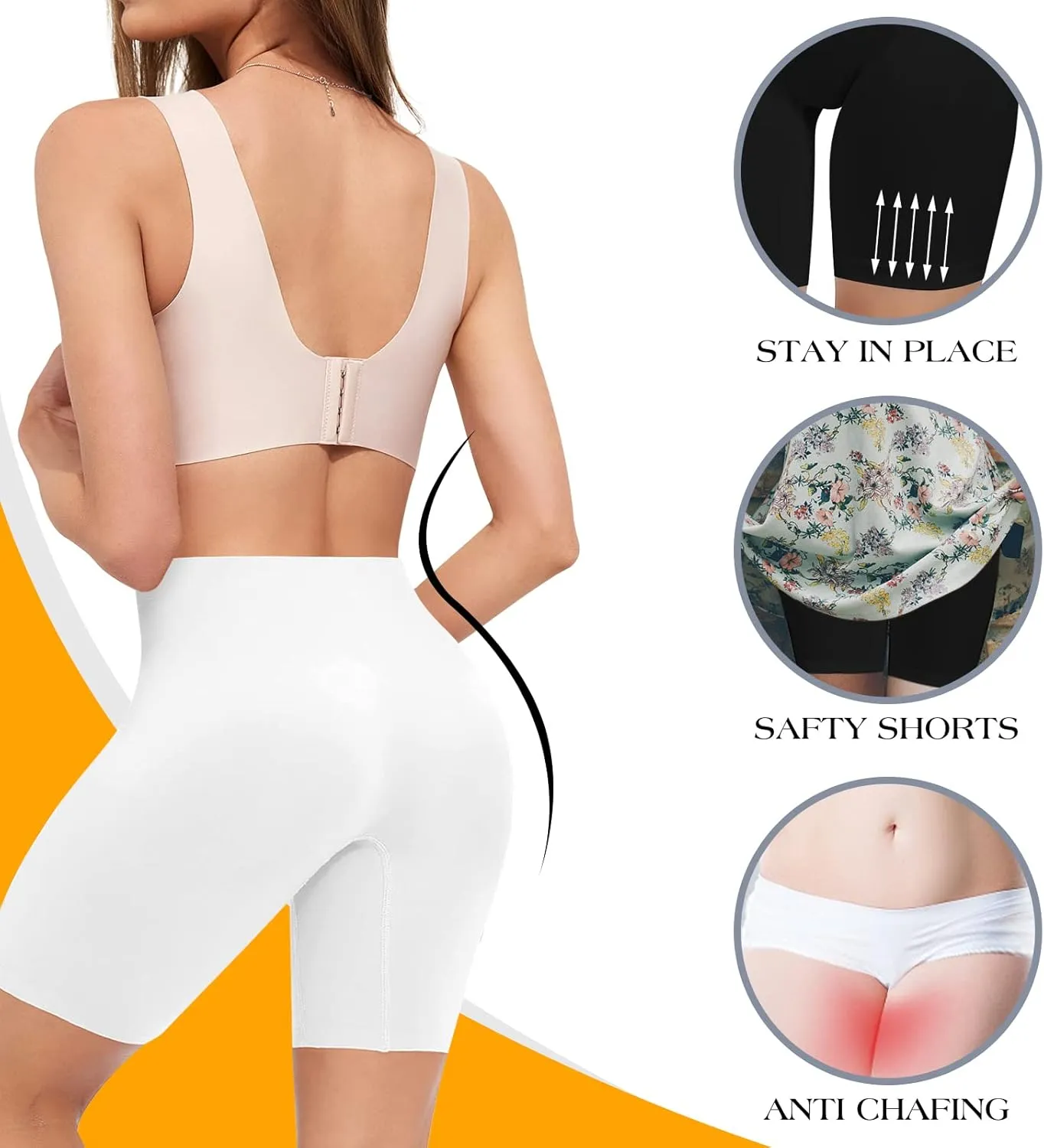 4 Pack Seamless Anti Chafing Slip Shorts for Women Under Dresses, Smooth Boy Shorts Underwear for Summer