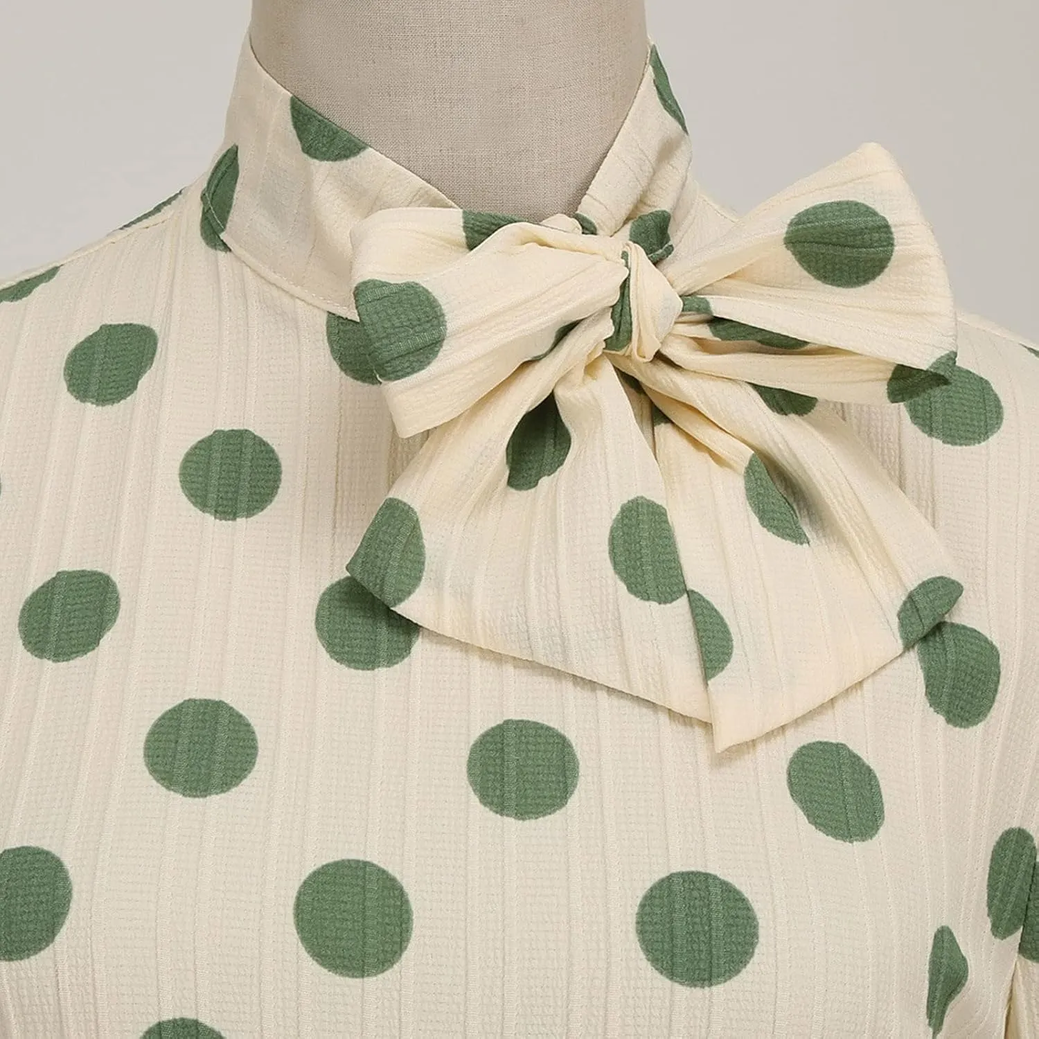 50s Style Dresses for Women Vintage 2024 Long Sleeve Polka Dot Swing Rockabilly Midi Dresses Garden Party Dress