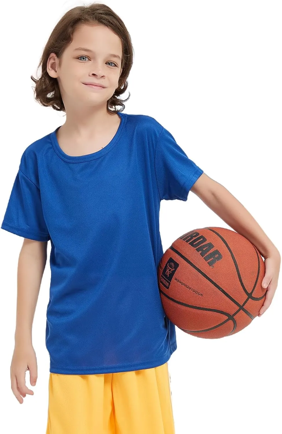 6 Pack Boys Youth Kids Mesh Athletic Quick Dry T Shirts Short Sleeve Moisture Wicking Tee Shirts Active Tops (Age 4-18)