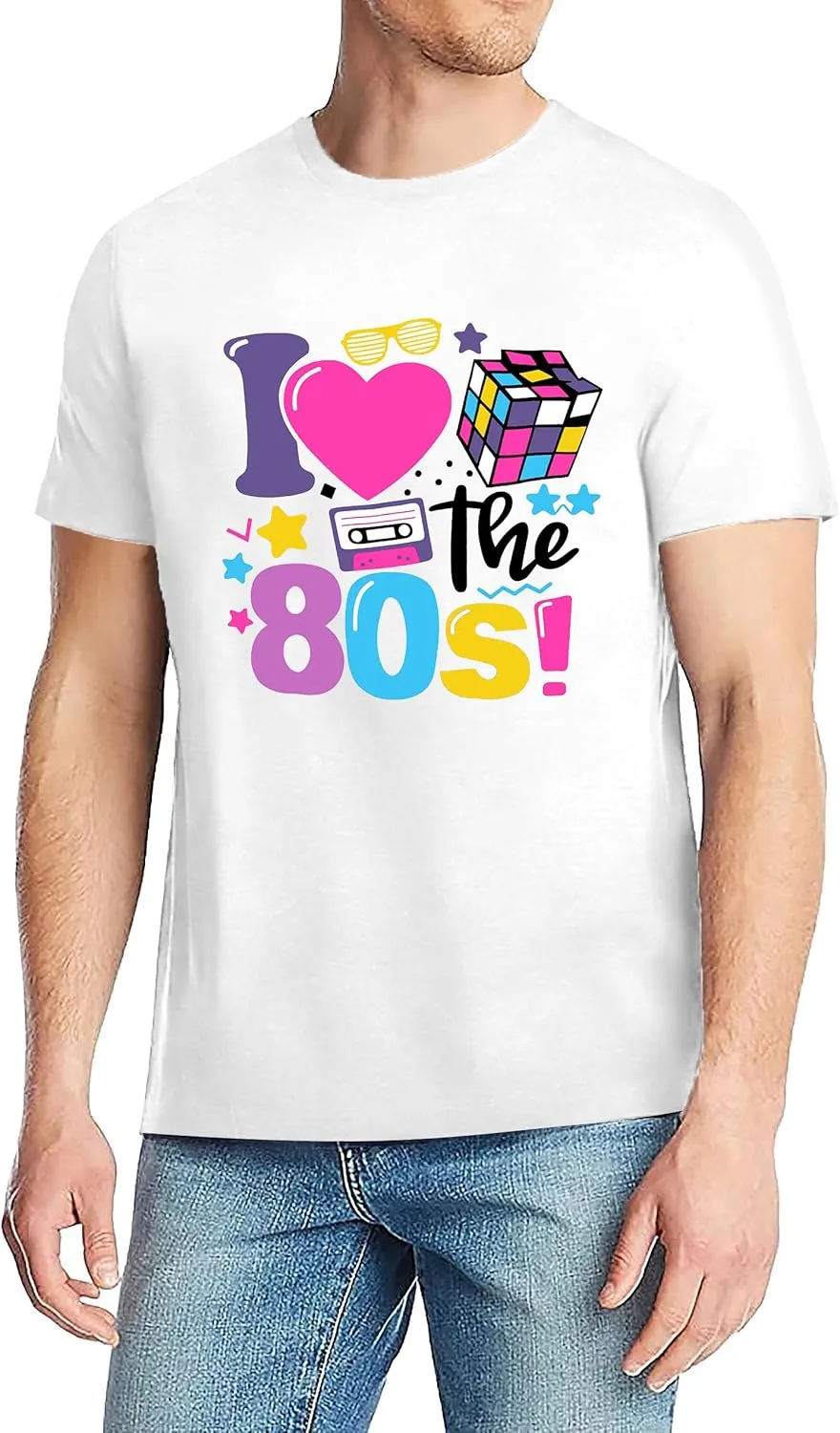 80's Shirts for Men: I Love The 80s Shirt Tops Vintage 80s Music T-Shirt 80s Birthday Party Outfits