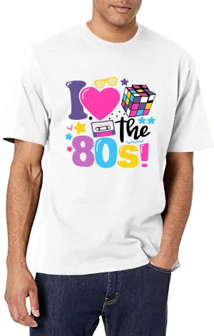 80's Shirts for Men: I Love The 80s Shirt Tops Vintage 80s Music T-Shirt 80s Birthday Party Outfits