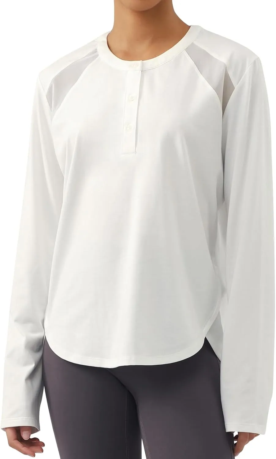 AARYA Women's Lightweight Long Sleeve Workout Shirts - Quick Dry Cotton Yoga & Running Tops, Athletic Active Tee