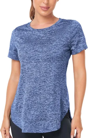 Absttith Women's Short Sleeve Workout Shirts Athletic Casual Tops Quick Dry Gym Soprt Tee Side Split