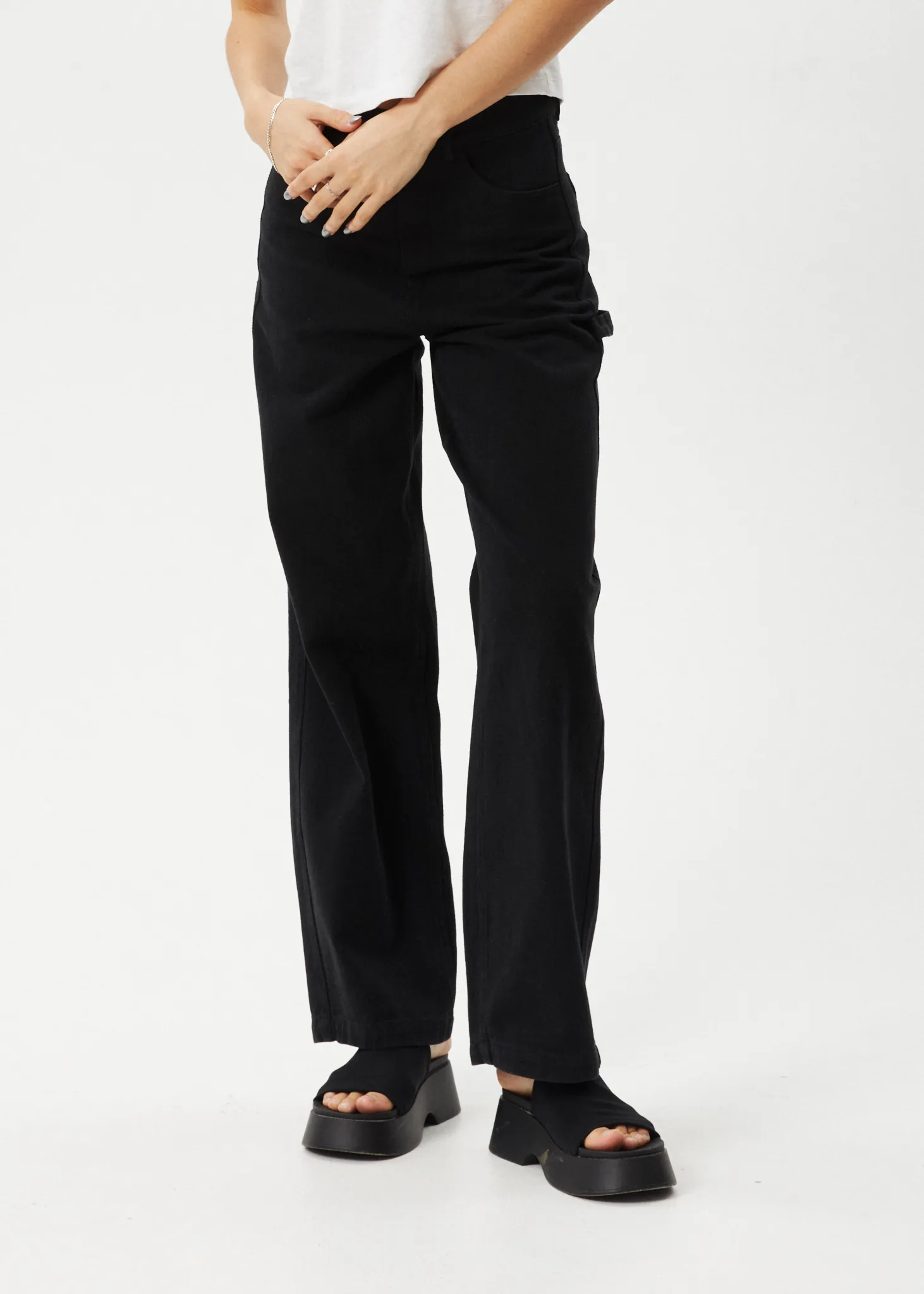 AFENDS Womens Roads - Carpenter Pants - Black
