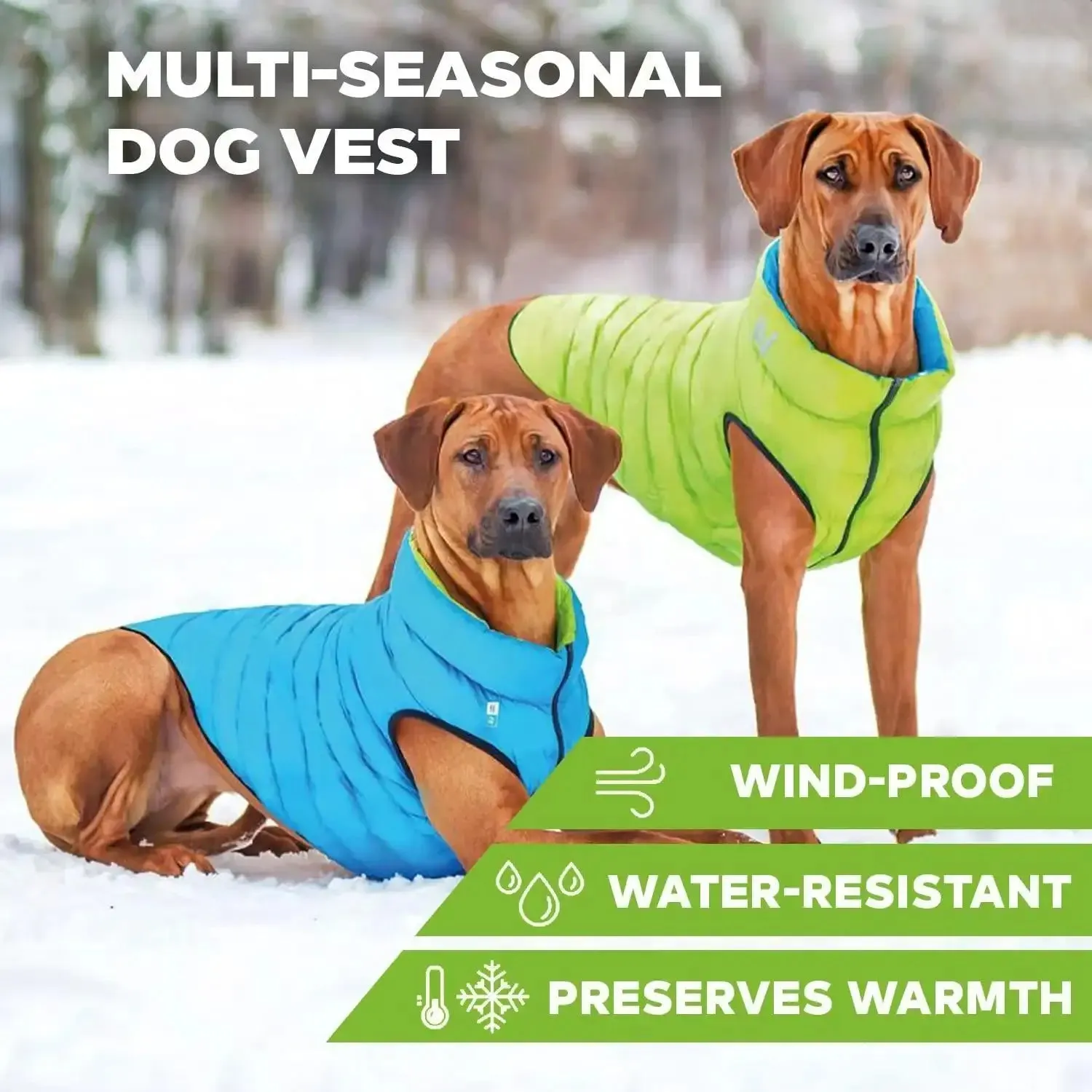Airy Vest Lightweight Reversible Winter Dog Coat Warm Dog Jacket Water