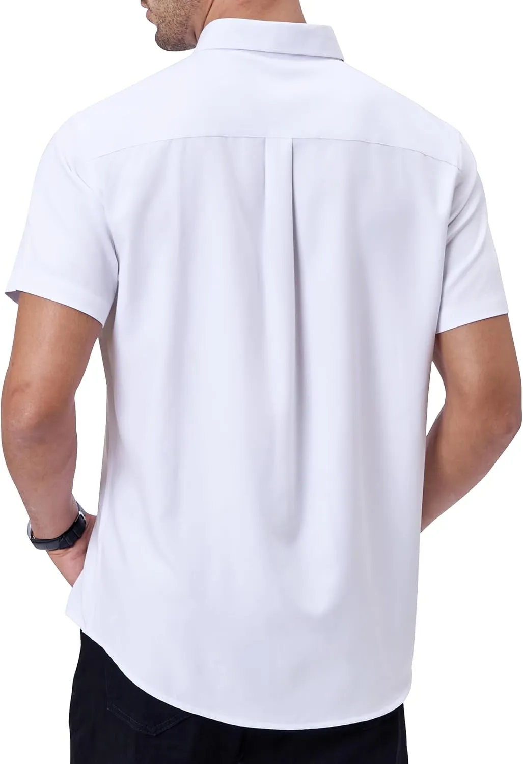 Alimens & Gentle Men's Casual Linen Shirts Short Sleeve Button Down Summer Beach Casual Shirt
