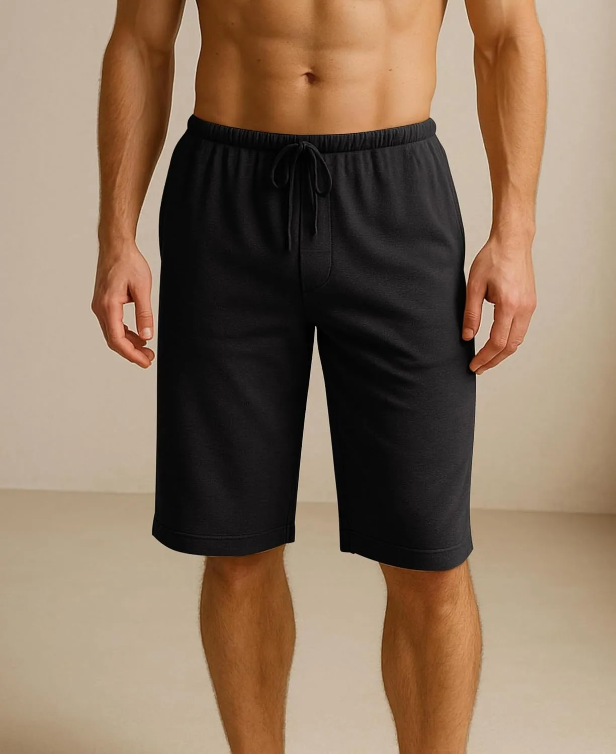 Andrew Scott Men's 3 Pack Soft & Light Cotton Drawstring Yoga Lounge & Sleep Jam Shorts/Jersey Shorts with Pockets