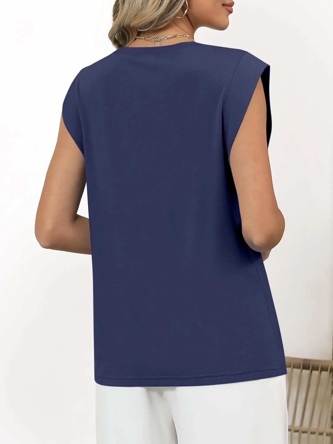 ANRABESS Tank Top for Women Summer Dressy Casual Loose Fit Pleated Shirts Cap Sleeve Tshirts 2025 Trendy Outfits Clothes