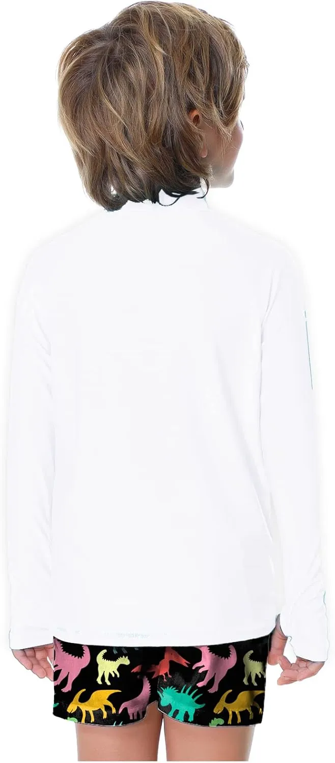 AOBUTE Unisex Kids Zipper Rash Guard Boys UPF 50  UV Protection Sun Shirt with Thumb Hole 3-12 Years