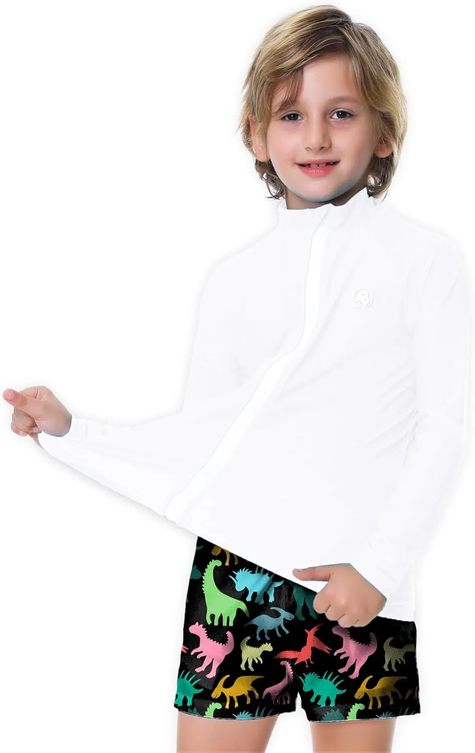 AOBUTE Unisex Kids Zipper Rash Guard Boys UPF 50  UV Protection Sun Shirt with Thumb Hole 3-12 Years