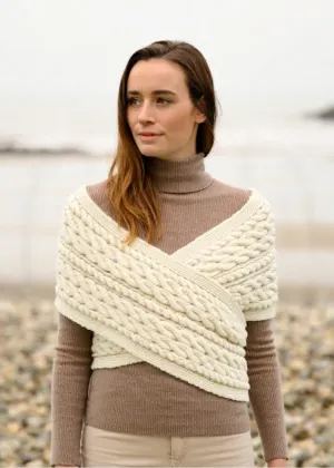 Aran Crossover Wrap | Natural