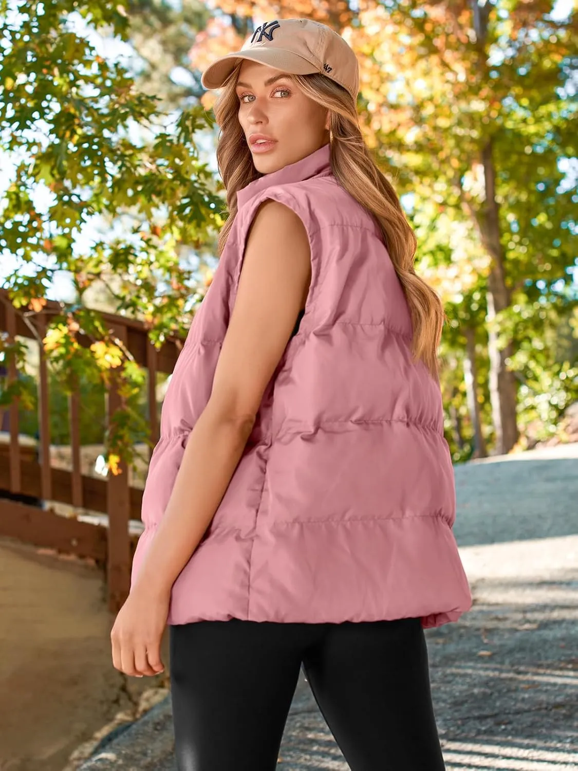 AUTOMET Puffer Vest Women Sleeveless Zip Up Outerwear Warm Puffer Lightweight Down with Pocket Fall Winter Jackets Coats 2025