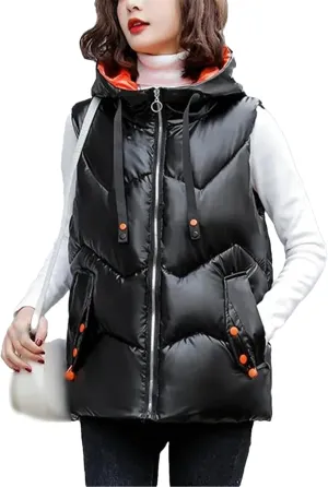 Autumn Winter Sleeveless Jackets Women Hooded Cotton Padded Down Vest Loose Warm Thick Windproof Waistcoat