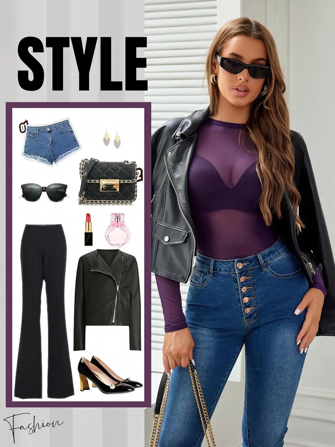 Avidlove Mesh Top for Women Long Sleeve Round Neck Tee Shirt See Through Sheer Blouse Back Hollow Drawstring Slim Fit Shirt
