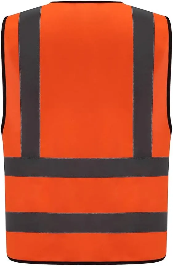 AYKRM 12 colour High visibility viz vest hi vis viz reflective work construction safety vest (XS-8XL)