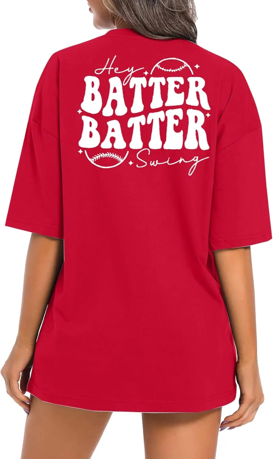 Baseball Shirts Women Oversized: Baseball Mom Tshirt Hey Batter Batter Swing Graphic Tee Ballparks Tops