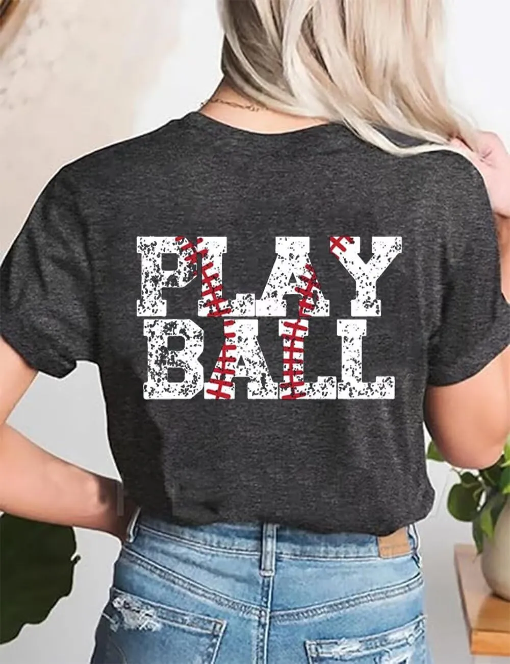 Baseball T Shirts for Women Baseball Mom Tshirt Softball Graphic Tee Tops Game Day Gifts Casual Short Sleeve Tops