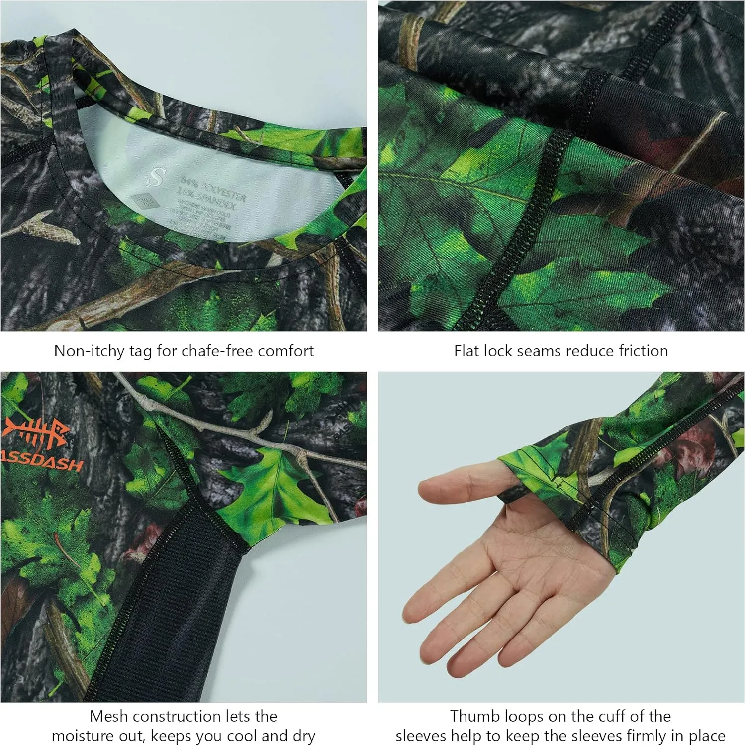 BASSDASH Womens Camo Hunting Shirt Long Sleeve UPF 50  Sun Protection Performance Tee Fishing Hiking