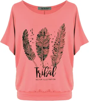 Batwing Tops for Women  Oversized Casual T-Shirt with Banded Waist
