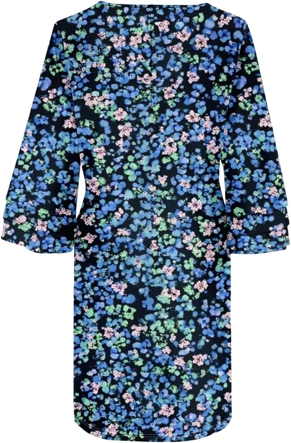 Beach Dresses for Women,2025 Summer Trendy Floral Print Boho Dress,Casual Loose V Neck Bell 3/4 Sleeve Mini Dress
