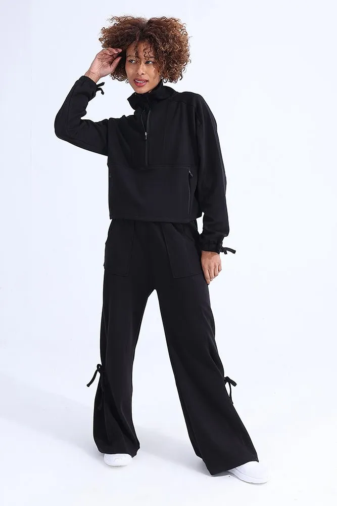 Black Modal Zip Sweatshirt