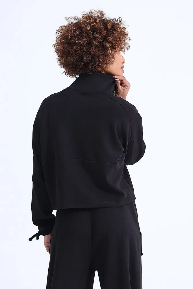 Black Modal Zip Sweatshirt