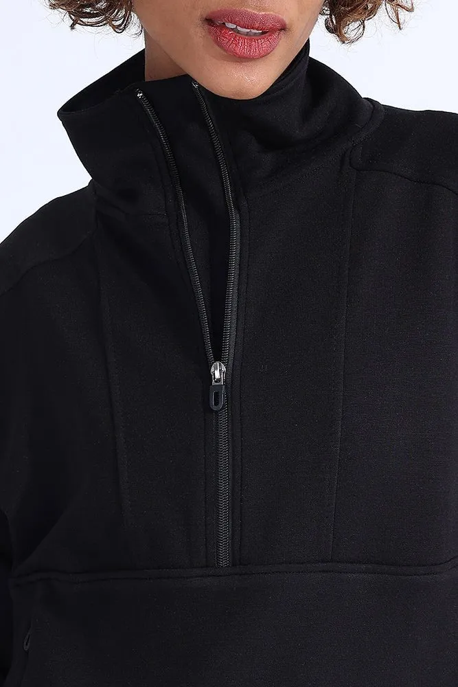Black Modal Zip Sweatshirt