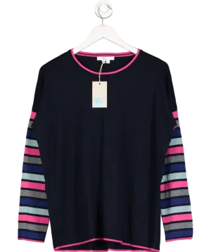 Boden Navy Blue /multi Wool/cotton Blend Jumper UK M