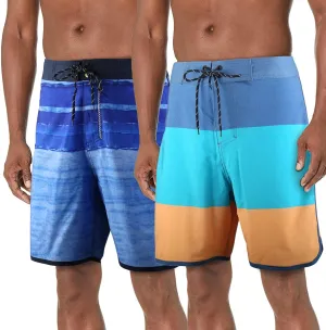 BOOMCOOL Mens Swim Trunks 2 Pcaks Swim Shorts Boardshorts Beach Shorts with Funny Swimwear Bathing Suits for Men