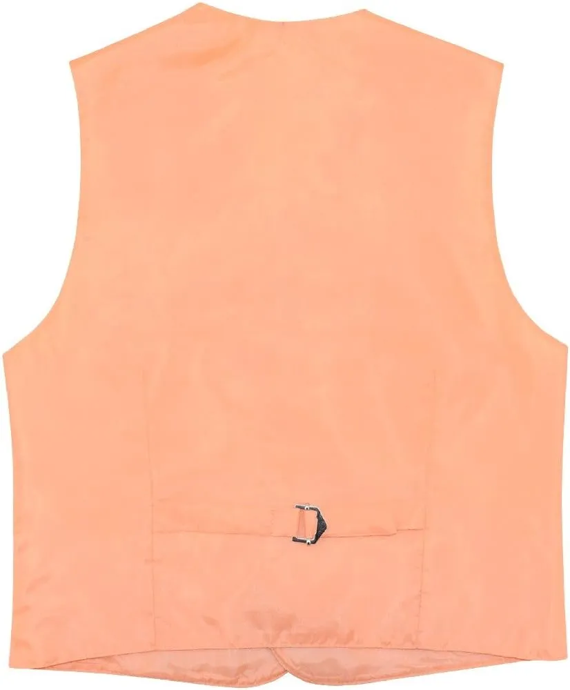 BOY'S Dress Vest & NeckTie Solid PINK Color Neck Tie Set