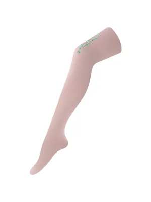 Butterfly Pink Embroidered Stockings
