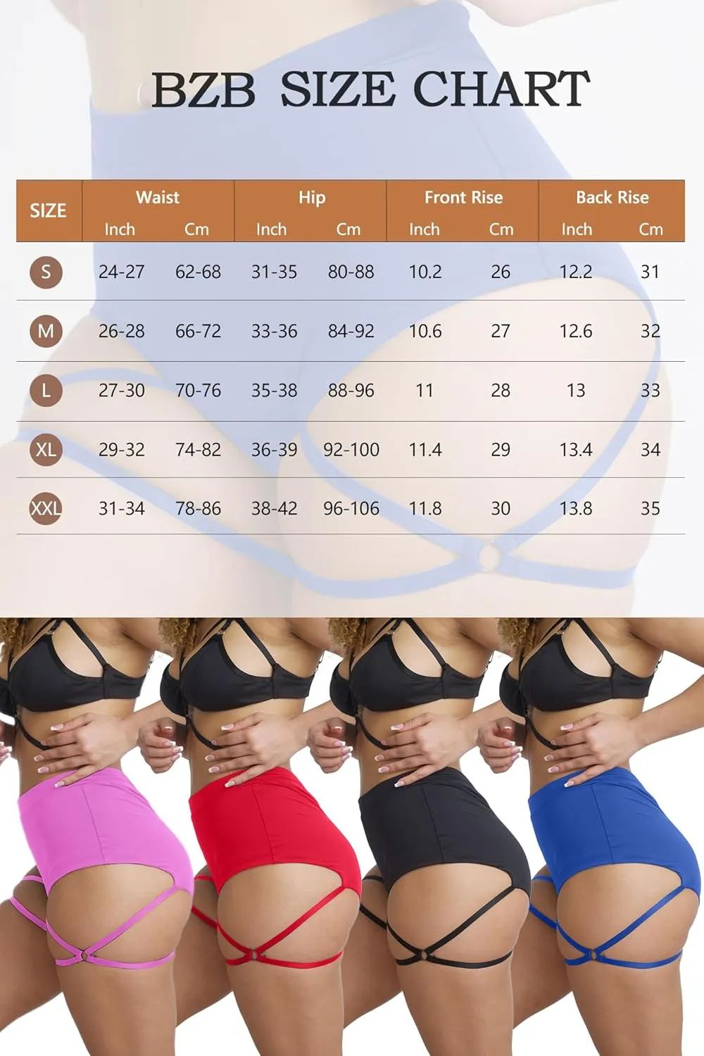 BZB Women's Booty Shorts with Garters High Waisted Workout Pole Dance Yoga Hot Pants Active Butt Lifting Sports Leggings