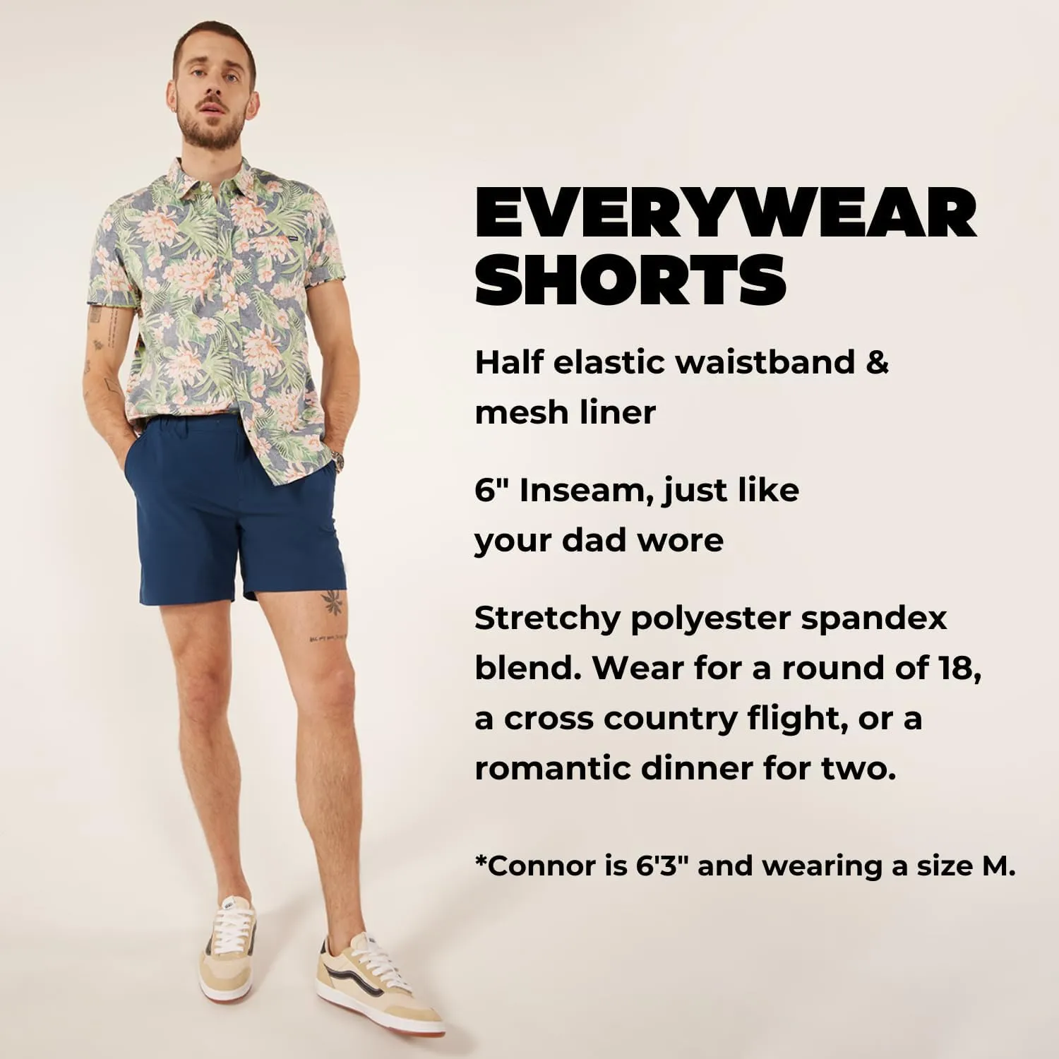 Chubbies Everywear Mens Shorts  Mens Shorts Casual 6in Inseam, Elastic Waist, Water-Resistant, Zipper Pocket