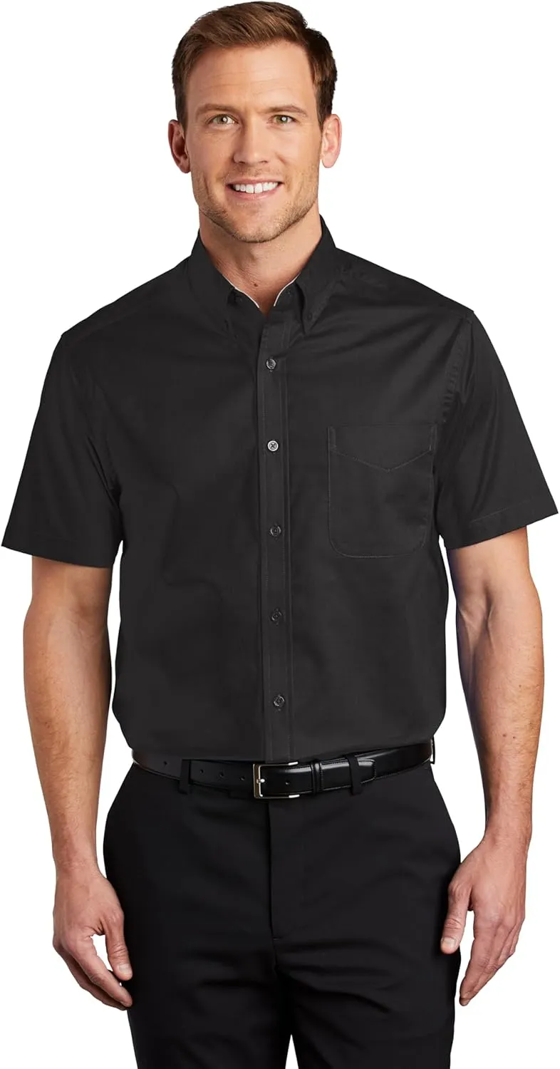 Clothe Co. Men's Short Sleeve Button Down Shirt with Front Pocket (Available in Big & Tall)