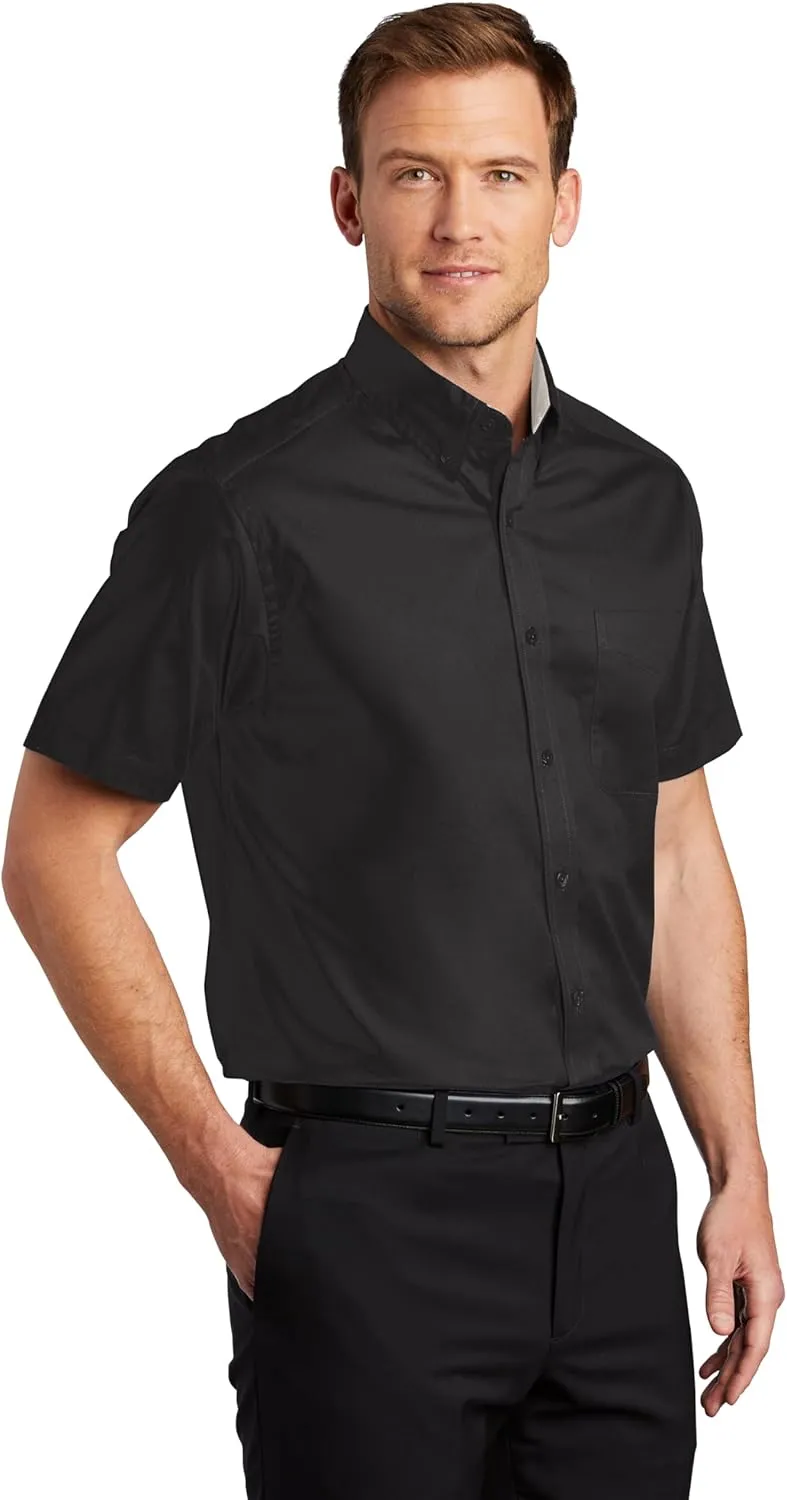 Clothe Co. Men's Short Sleeve Button Down Shirt with Front Pocket (Available in Big & Tall)