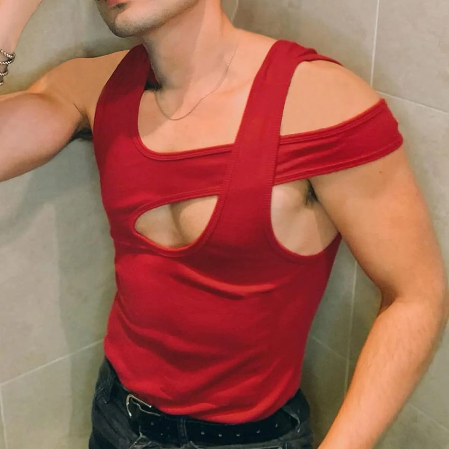 cloudmall Men's Summer Fashion Tank Tops Sexy Sleeveless T Shirts Punk Tee Vest Streetwear