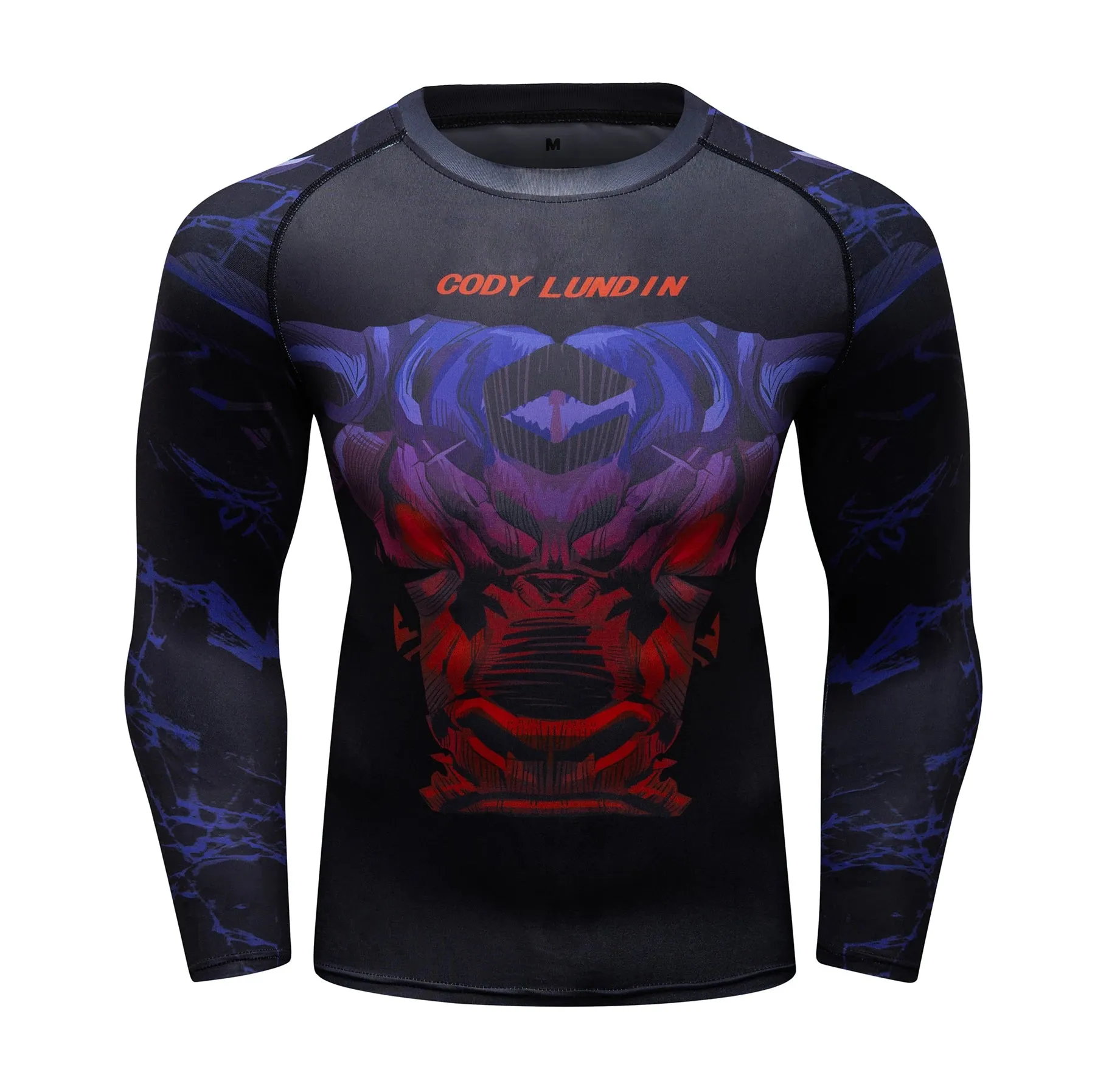 Cody Lundin - " Demon Bull "  -  Long Sleeve MMA  / BJJ  Compression Shirt / Rash Guard