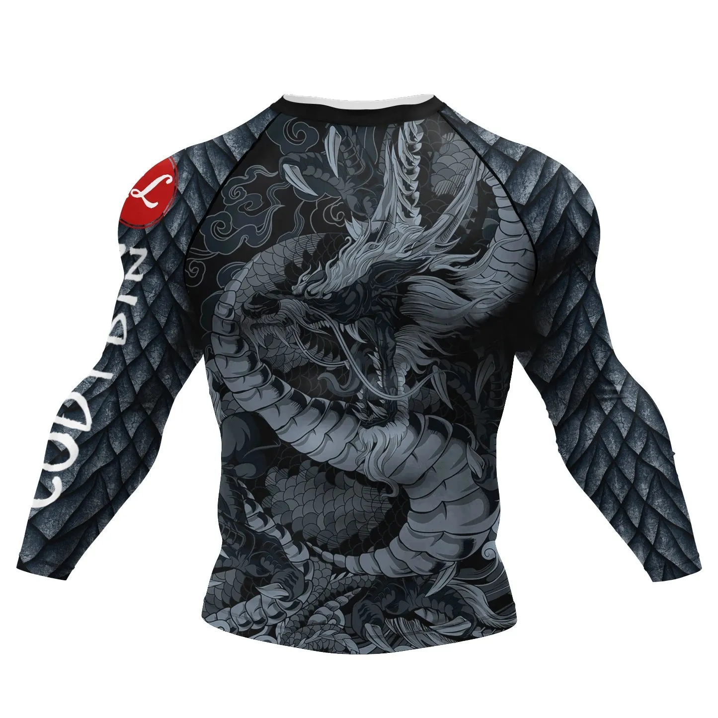Cody Lundin - " Dragon Scales " -  Long Sleeve MMA  / BJJ  Compression Shirt / Rash Guard