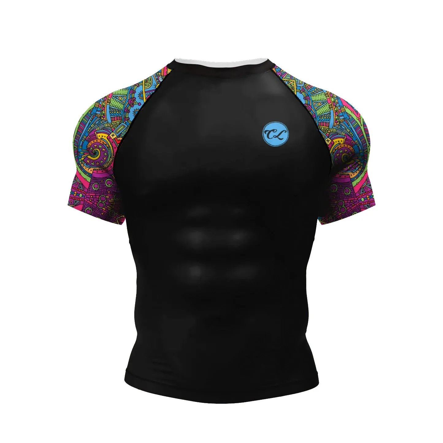 Cody Lundin - " Psychedelic "  -  Short Sleeve MMA  / BJJ  Compression Shirt / Rash Guard