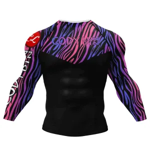 Cody Lundin - " Purple Haze " -  Long Sleeve MMA  / BJJ  Compression Shirt / Rash Guard
