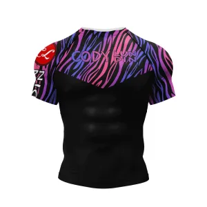 Cody Lundin - " Purple Haze " -  Short Sleeve MMA  / BJJ  Compression Shirt / Rash Guard