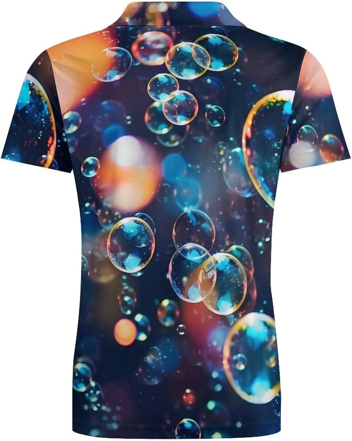 Colorful Bubble Men's Polo Shirt Short Sleeve Casual Athletic Quick Dry Golf T-Shirts