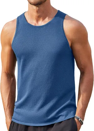 COOFANDY Mens Tank Tops Summer Beach Sleeveless Muscle Shirts Casual Knit Tanks Workout Gym Tee