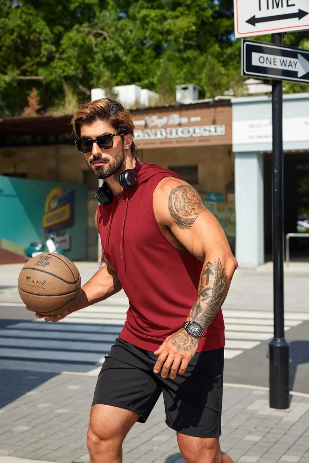 COOFANDY Sleeveless Hoodies for Men Workout Hooded Tank Tops Muscle Cut Off Shirts Bodybuilding Gym Shirt