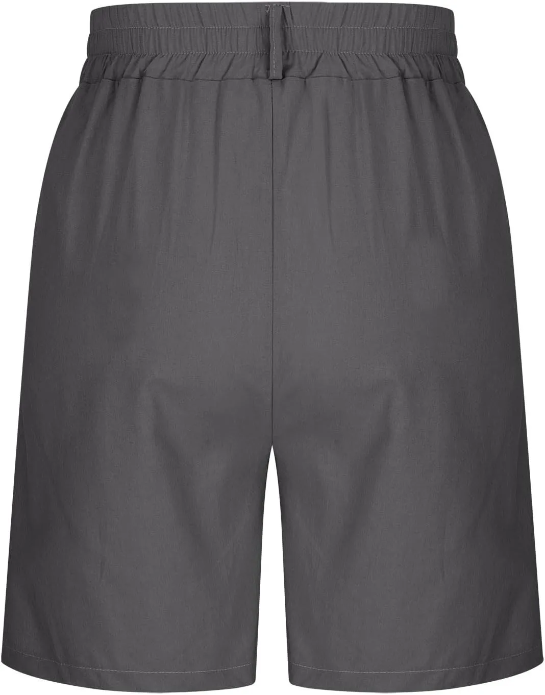 Cotton Linen Womens Bermuda Shorts Dressy Wide Leg Summer Shorts Pleated High Waisted Baggy Knee Length Short Pants