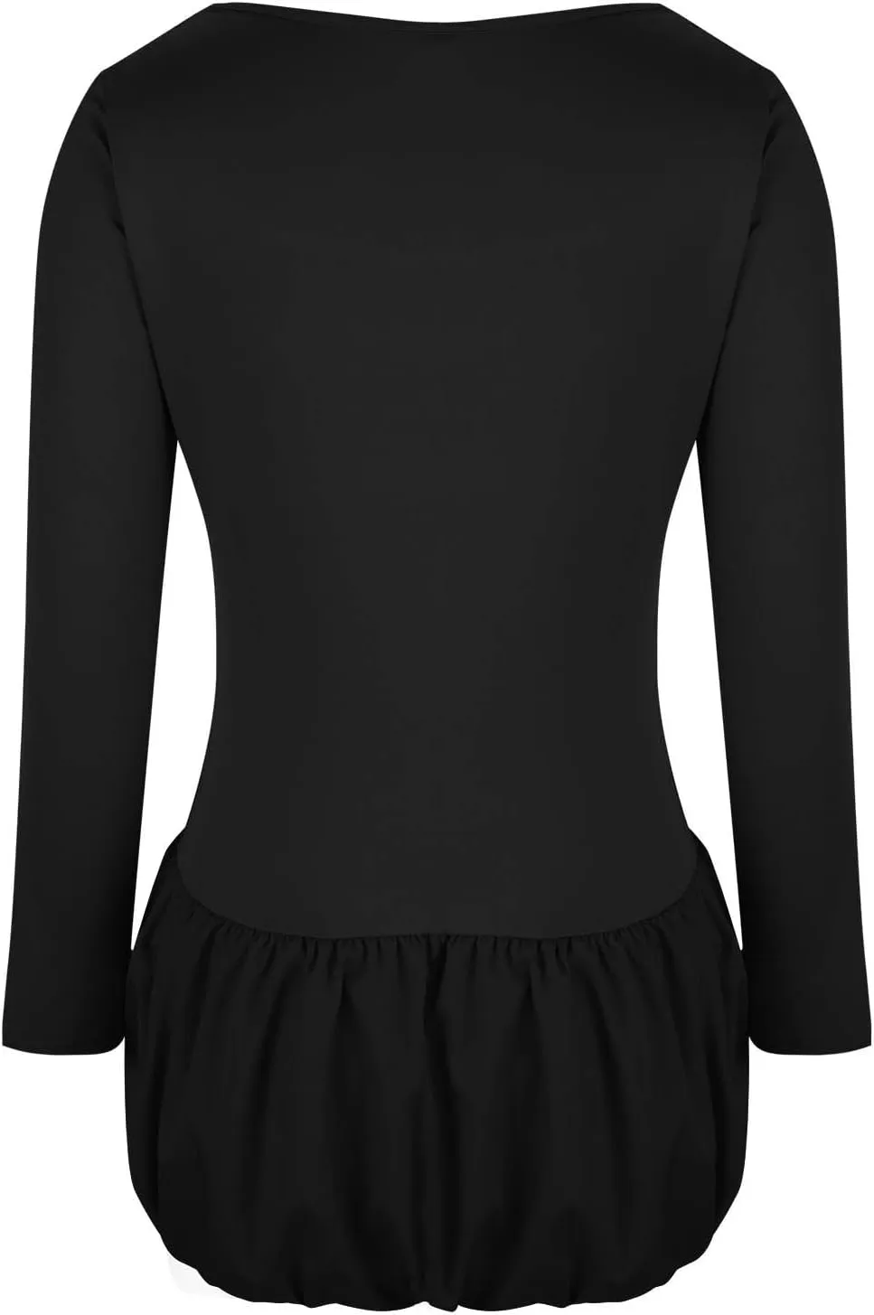 Cute Bubble Mini Dress for Women Slim Fit Scoop Neck Tops Patchwork Dresses Long Sleeve Y2K Color Block Short Dress