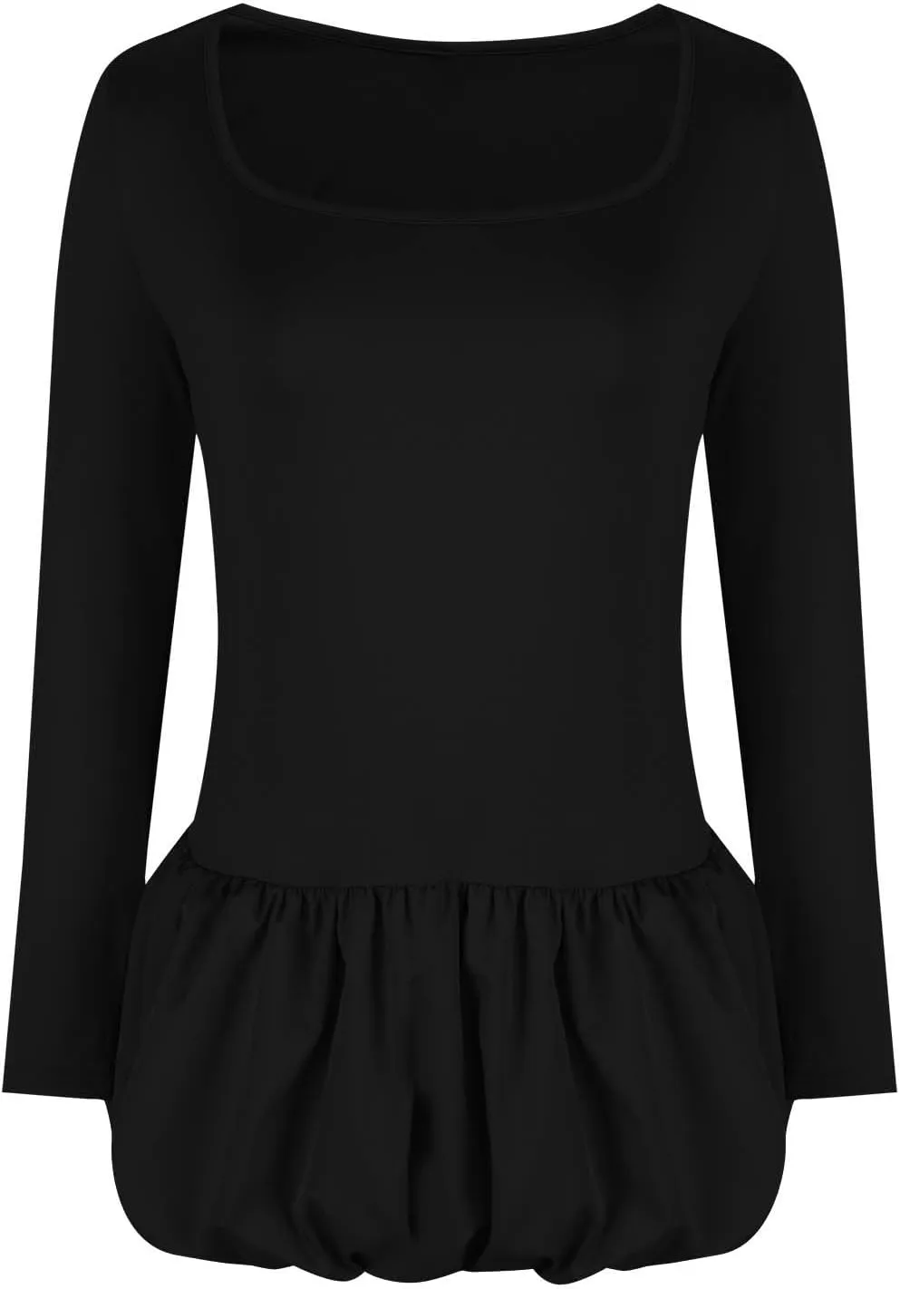 Cute Bubble Mini Dress for Women Slim Fit Scoop Neck Tops Patchwork Dresses Long Sleeve Y2K Color Block Short Dress
